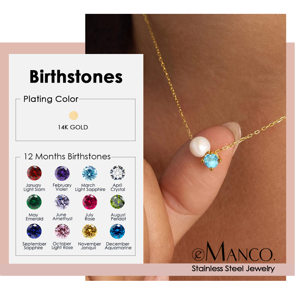 Birth Flower Necklace - EMANCO Colar de Moda com Pérolas