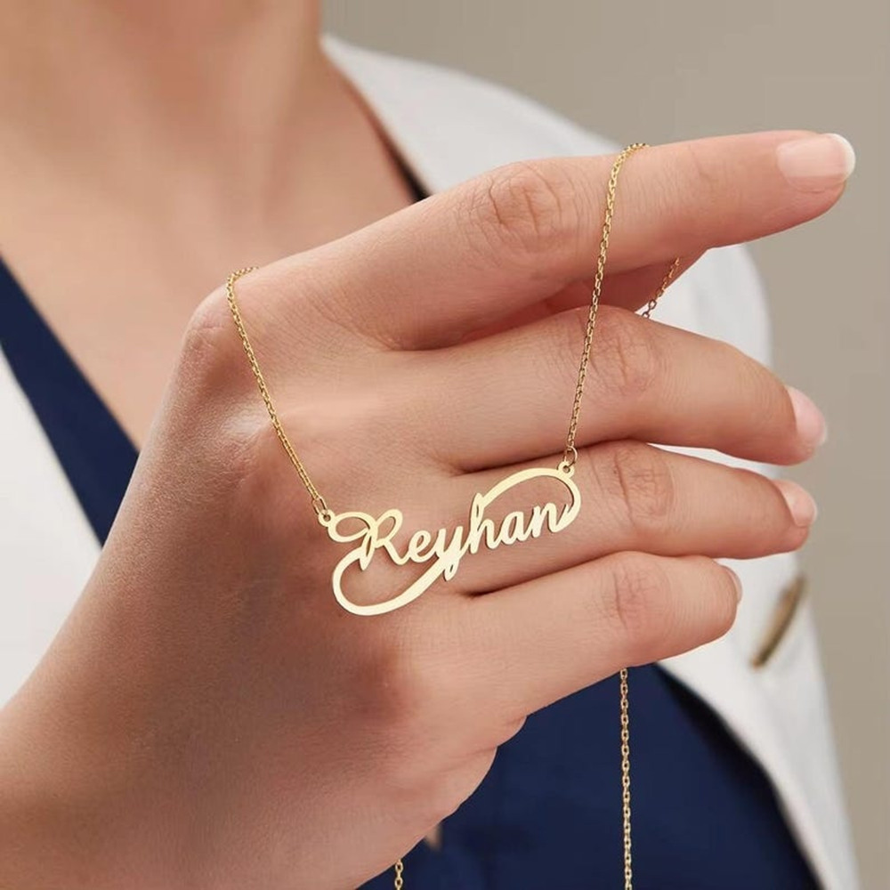 Birth Flower Necklace - Colar Personalizado com Nome Infinito em
