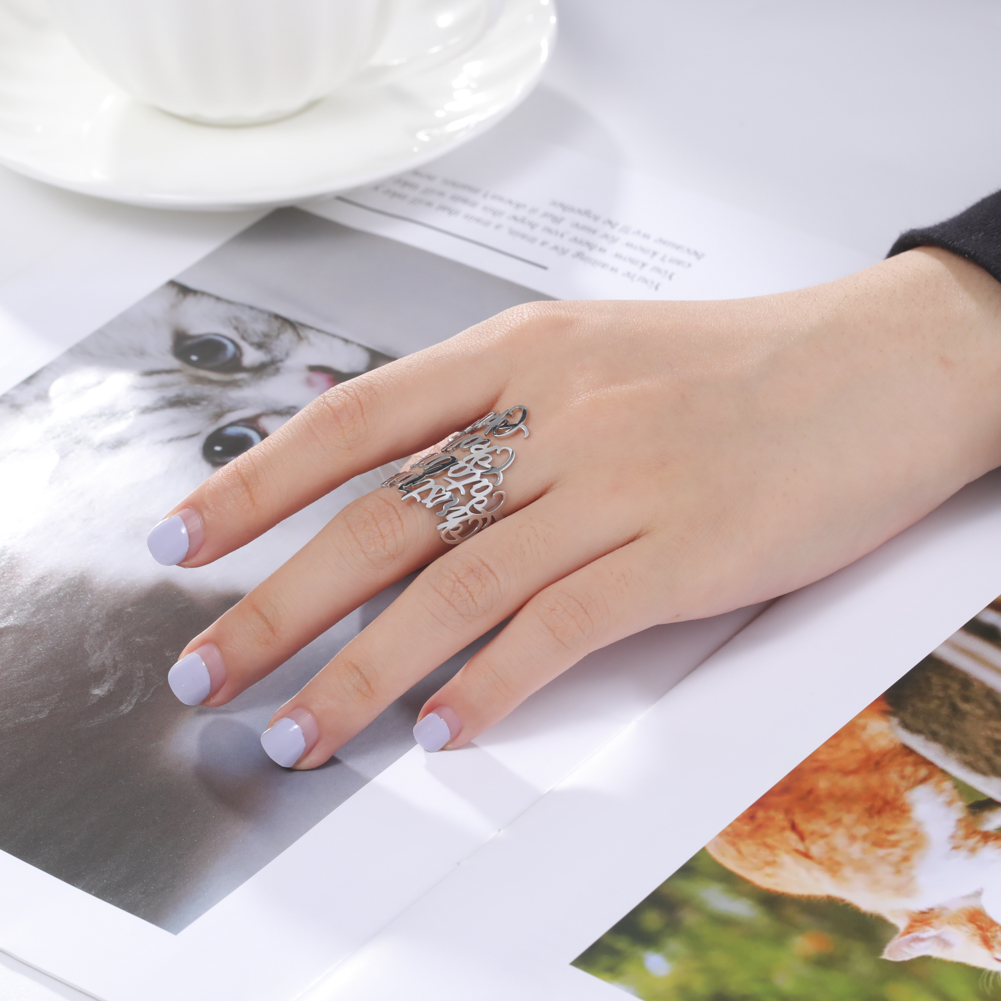 Anéis de nome duplo personaliz - Initial Ring Custom avaliação e preço