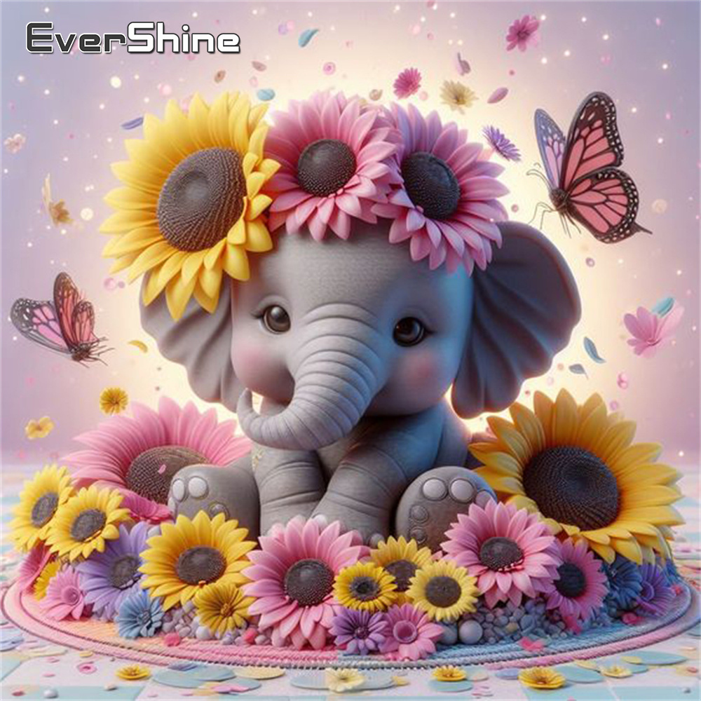 Evershine elefante pintura dia - Photo Mosaic Print avaliação e preço