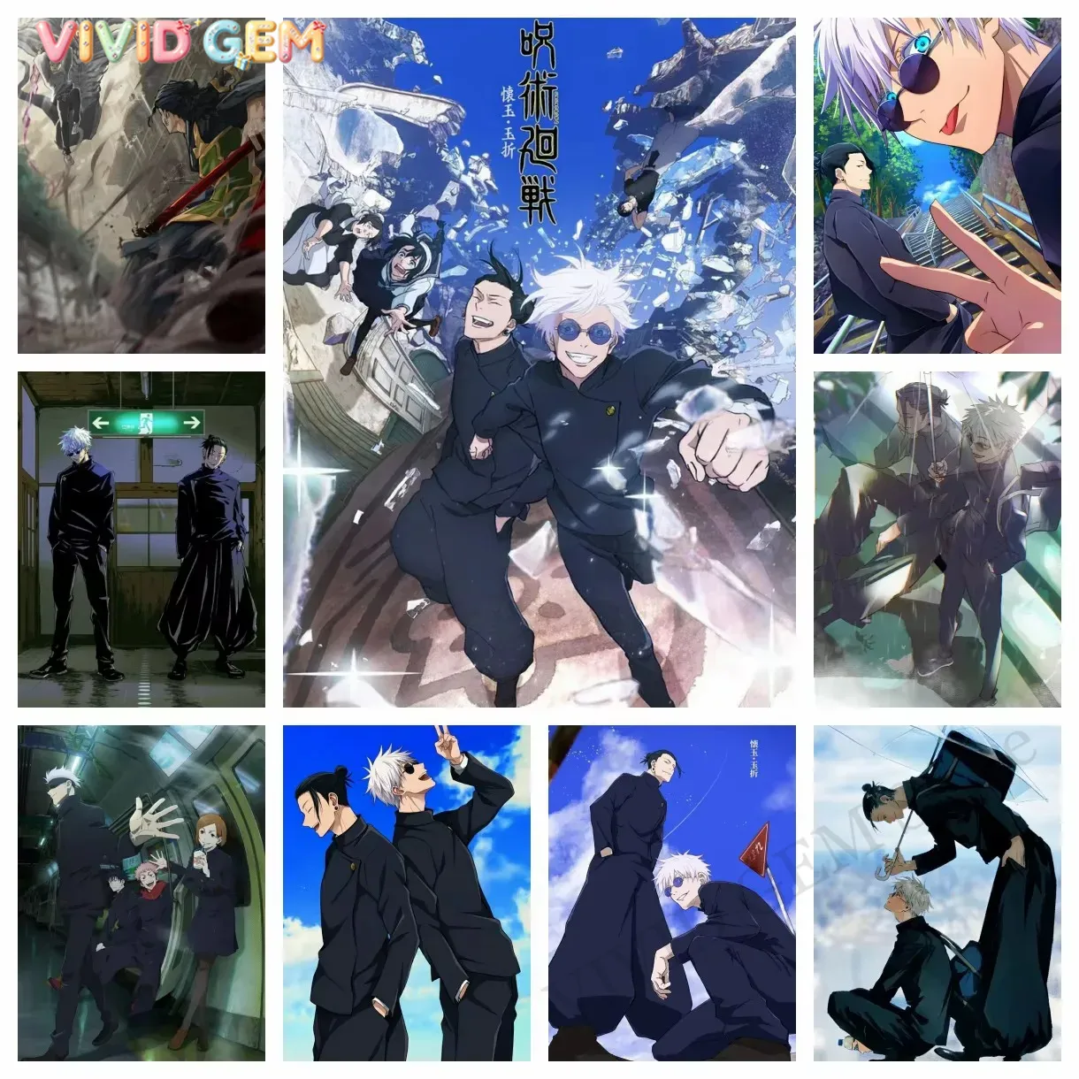 VIVID GEM Jujutsu Kaisen Gojo  - Photo Mosaic Print avaliação e preço
